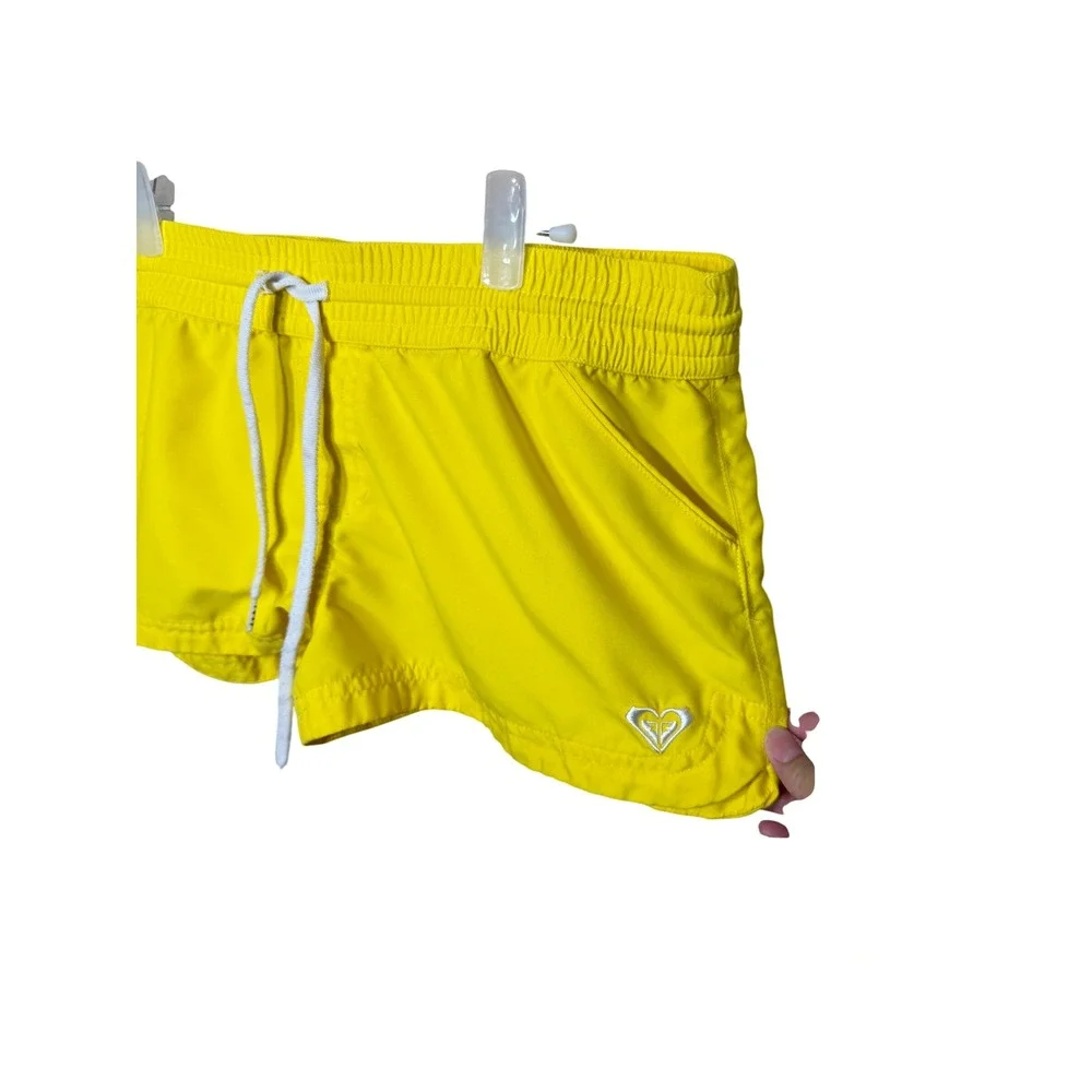 Roxy Women Yellow Board Shorts Size 9 Elastic Waist‎ Drawstring